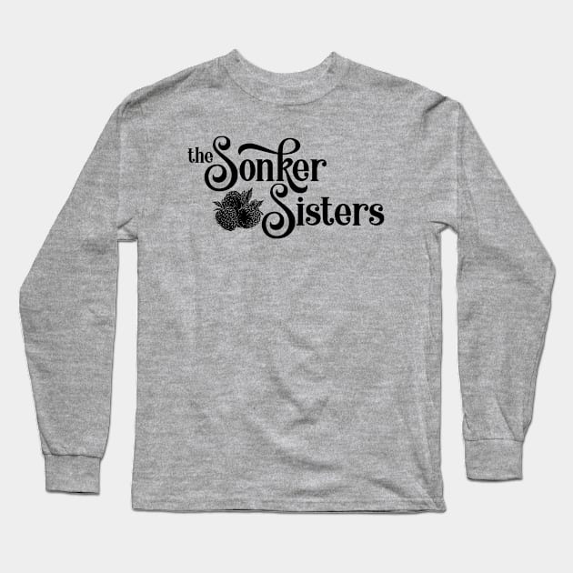 Sonker Sisters Black Long Sleeve T-Shirt by Sara Howard